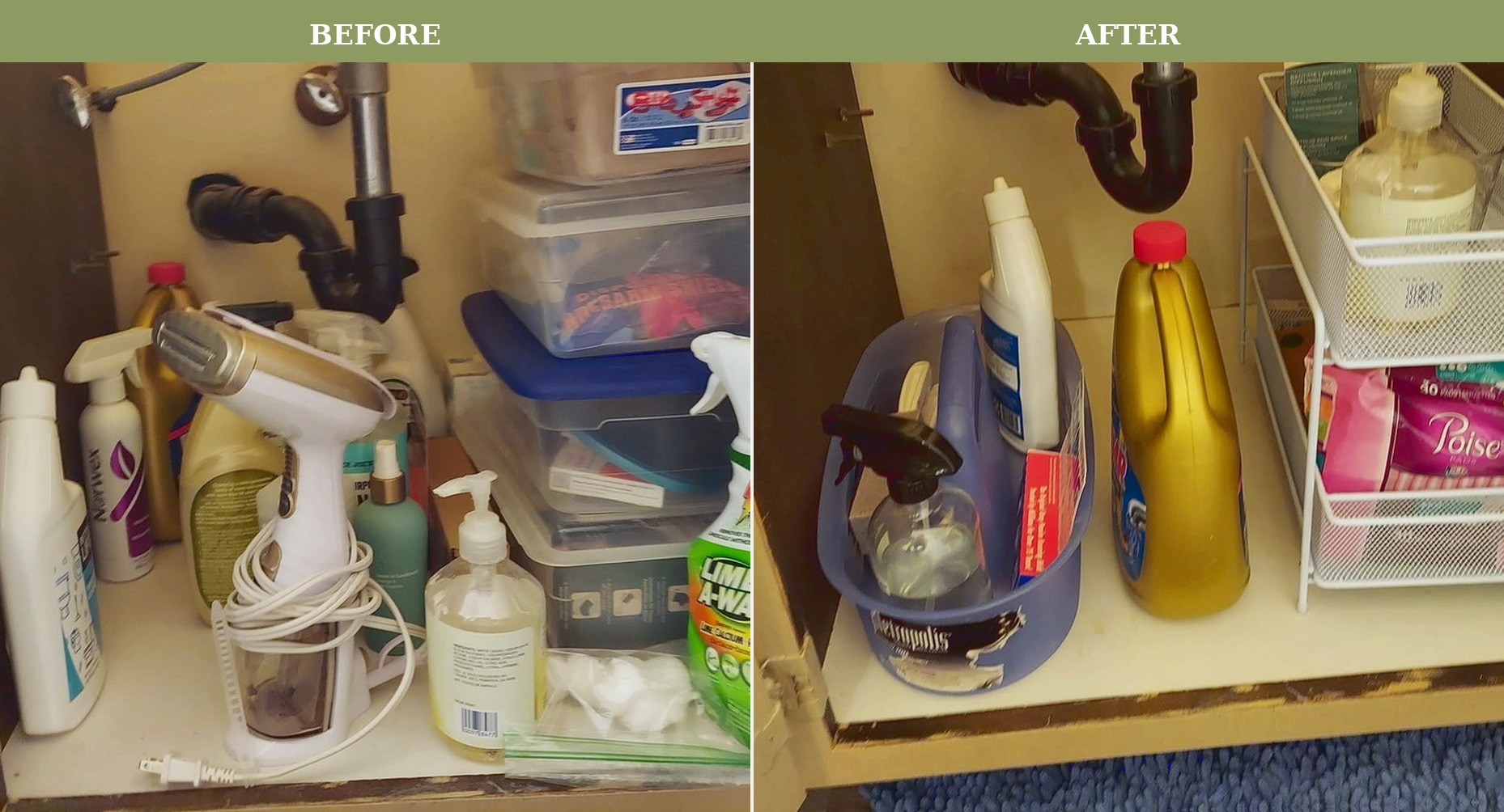 Bathroom sink storage